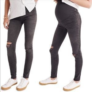 MADEWELL Maternity Over-the-Belly Skinny Jeans in Black Sea. Size 25